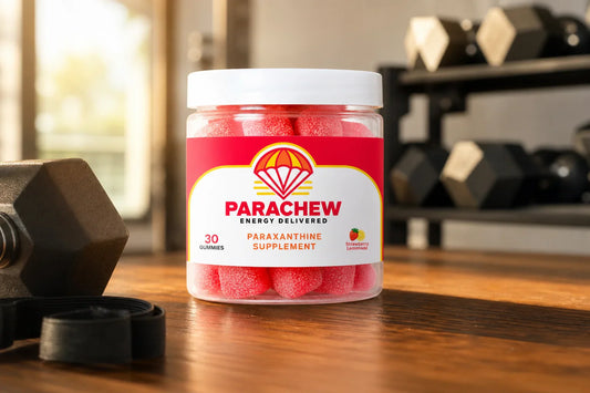 Focused athlete at a gym representing paraxanthine for energy as a clean pre-workout performance supplement