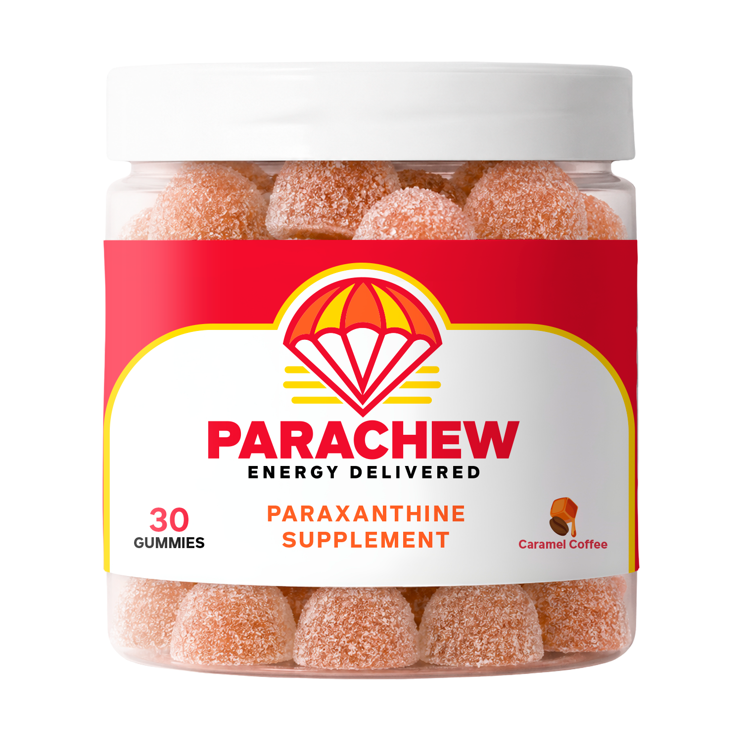 Parachew paraxanthine energy gummies jar